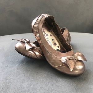 Rose Gold Leather Ballet Flats - almost new.
